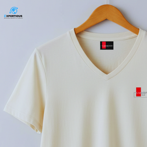 Camiseta de Cuello en V para Hombre, 100% Algodón, 180 GSM, Logotipo Personalizado, Camiseta Lisa, Ropa Casual Básica - Product Image 4
