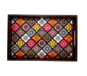 Plateau rectangulaire en bois de noyer et mangue de qualité supérieure, imprimé, pour la décoration de la maison et l'organisation des ustensiles de cuisine, idéal comme cadeau - Product Image 6