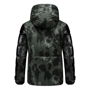 Custom Logo High Quality Waterproof Reversible Men's Winter Puffer Jacket with Stand Collar Standard Thickness High Street Style - Product Image 3