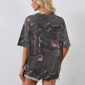 Camisetas Casuales Extra Grandes para Mujer, al por Mayor, de Algodón y Poliéster, Cuello Redondo, Ecológicas, de Secado Rápido, Ropa Urbana de Verano - Product Image 4