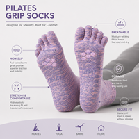 Chaussettes de Pilates personnalisées à bout ouvert, antidérapantes pour le yoga, avec revers élastique et tissu doux pour femmes, idéales pour le yoga, le Pilates, l'entraînement et le fitness (ODM)