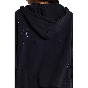 Sudadera con capucha corta para mujer, con cremallera frontal, forro polar transpirable, poliéster/algodón, cremallera negra, para invierno, venta al por mayor, OEM, logotipo personalizado - Product Image 5