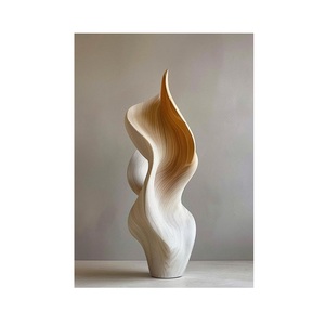 Sculpture en bois élégante, art décoratif fait main, statue pour la décoration intérieure de la maison, du salon, de l'hôtel, du bureau - Product Image 4