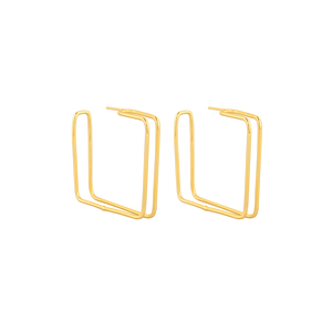 Boucles d'oreilles créoles simples en laiton, bijoux minimalistes modernes pour femmes, boucles d'oreilles créoles en laiton de haute qualité, commande en gros - Product Image 1