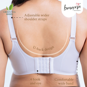 Soutien-gorge d'allaitement grande taille Bmama en dentelle antibactérien – Soutien-gorge à couvrance totale, sans armatures et respirant |   Soutien-gorge C–E Cups Menyusu - Product Image 4