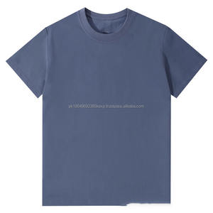 เสื้อยืดผู้ชายและผู้หญิง ผ้าถักน้ำหนัก 220 กรัม สำหรับฤดูร้อน ออกแบบลายปักพิมพ์โลโก้ตามสั่ง OEM สีพื้นเรียบง่าย คอไม่โปร่งแสง - Product Image 3