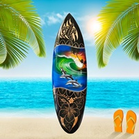 Offre Spéciale nouveau Design fait à la main en bois planche de surf aérographe 50 cm Bali Art sculpture Plaque tenture murale décoration