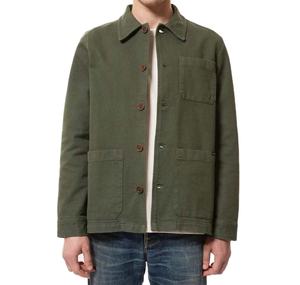 Veste de travail pour homme en denim épais de haute qualité, coupe-vent et respirante, style vintage vert olive Detroit Worker - Product Image 2