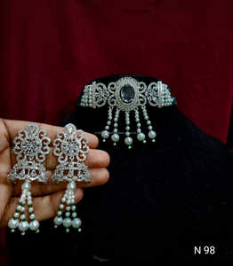 Ensemble de bijoux de mariée en diamant américain classique Collier et boucles d'oreilles en deux pièces pour mariage Style classique à la mode - Product Image 2