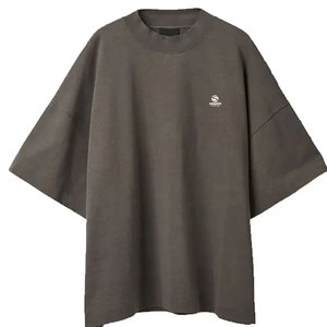 Camiseta de Hombre de Color Sólido, Estilo Cuadrado, 100% Algodón, Cuello Acanalado, Hombros Caídos, Estilo Urbano, Vintage, Transpirable, 300 Gramos - Product Image 5