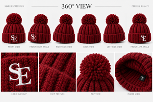 Custom Winter Pom Pom Knitted <b>Beanie</b> <b>Hat</b> Warm Chunky Ribbed Cuff Soft <b>Wool</b> Look Wholesale OEM ODM Unisex Streetwear - Product Image 5