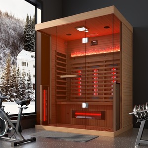 Sauna Portátil de Infrarrojos Lejanos para 2-3 Personas, de Madera de Hemlock, con Calefacción de Carbono y Bluetooth - Product Image 3