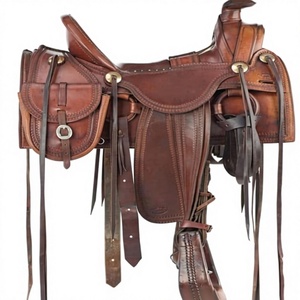 Silla de Montar Inglesa Ecológica de Cuero Genuino con Acabado Natural, Asiento Grabado a Color y Árbol de Madera, Hecha a Medida para Caballos - Product Image 2