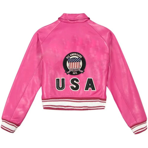 Veste bomber tendance pour femme en cuir PU imperméable, style vintage - Product Image 5