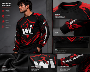 เสื้อสเวตเชิ้ตแขนยาวทรงสปอร์ต คอวี แบรนด์ Warpro Industry สำหรับผู้ชาย ทรงปกติ ระบายอากาศได้ดี พิมพ์ลายแบบ Sublimation เหมาะสำหรับฤดูใบไม้ร่วง - Product Image 5
