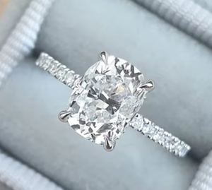 Bague en argent sterling de haute qualité, coupe radiante, bijoux fins - Product Image 1