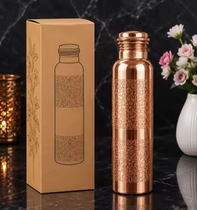 Excellent Quality Antique Look Pure Copper Bottle Traditional Handmade Ayurvedic Metal Water <b>Container</b> Available for Best Price - Product Image 6