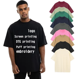 <b>Mens</b> Oversized 100% Cotton Formal T-Shirt Solid Color Short Sleeve <b>Turtleneck</b> Eco-Friendly Screen Printing DTG Puff Embroidery - Product Image 3