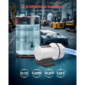 Pompa di Trasferimento DEF 9 GPM Autoadescante Elettrica a Diaframma per Irrigazione, per Fluido di Scarico Diesel, Urea Automobilistica, Olio - Product Image 2