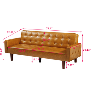 Schienale regolabile in pelle PU divano letto facile da montare - Product Image 5