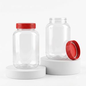Food Storage Jar Round PET 800ml Clear <b>Plastic</b> Jar with Screw Lid for Dried Fruit Nuts Snacks <b>Packaging</b> Vietnam Manufacturer - Product Image 1