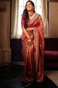 Sari Étnico Indio Elegante para Bodas y Fiestas para Mujer, Atuendo Moderno de Buena Calidad a un Precio Accesible - Product Image 2