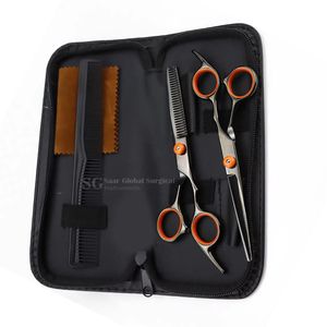 Ensemble professionnel de ciseaux à cheveux pour droitiers avec lames en acier inoxydable, ciseaux à effiler à 30 dents pour usage en salon - Product Image 3