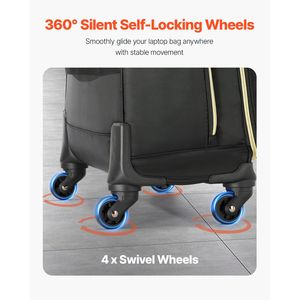 Borsa per Laptop da Lavoro con 4 Ruote Girevoli Compatibile con Laptop da 17.3 Pollici Serratura TSA - Product Image 6