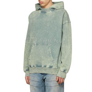 Sweat à capuche personnalisé pour homme, 450 GSM, en molleton respirant, délavé à l'acide et à la pierre, couleur unie, style streetwear, coupe classique, vintage, 100% coton - Product Image 6