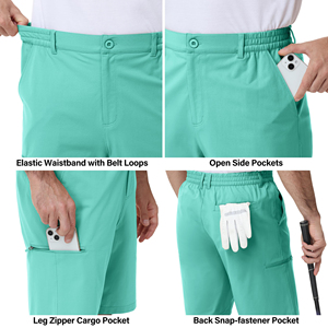 Men Golf Shorts <b>Elastic</b> Waistband Pants Soft Feel Bottoms Easy Motion Sports Clothing For Active Match Play Comfortable Wear - Product Image 6