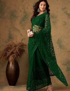 Sari de red bordado estilo Bollywood - Product Image 4