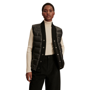 Gilet matelassé réversible pour femme, sans manches, léger, boutonné sur le devant, chaud, décontracté, pour l'automne et l'hiver, idéal pour la superposition - Product Image 3