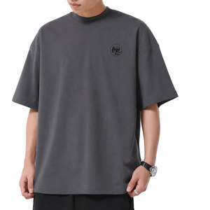Premium 280 GSM Heavyweight 100% Combed Cotton T Shirt Custom Logo OEM ODM Manufacturer Blank New Arrival Men <b>Tee</b> - Product Image 3