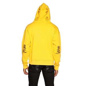 Sweat à capuche vintage délavé au soleil avec logo personnalisé pour homme, 100 % coton, broderie usée, motif dessin animé, fabricant - Product Image 5