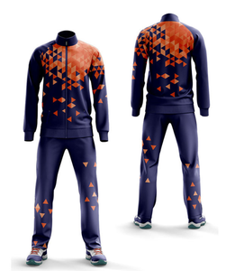 Chándal Deportivo Personalizado con Sublimación, Transpirable, Impermeable, de Malla de Poliéster Elástica en Cuatro Direcciones, para Hombre, con Cierre en la Espalda y el Cuello - Product Image 1