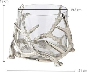 Portavelas Decorativo Ritual de Plata con Forma de Cuerno, Cilindro, Decoración para el Hogar, Soporte Metálico Duradero - Product Image 3