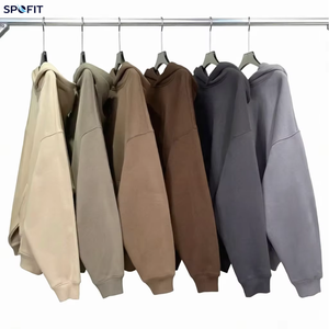 Sweat-shirts épais en coton de haute qualité, unis, lourds, surdimensionnés, personnalisables, sans cordon, grandes tailles, pour hommes, sans cordon, unisexe - Product Image 1