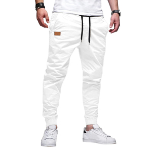 Pantalones Jogger Cargo Blancos para Hombre, Pantalones Casuales Ligeros con Bolsillos Laterales y Dobladillo Elástico - Product Image 1