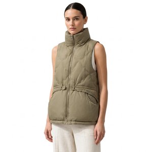Veste matelassée bleue pour femme, col rabattu, manches longues, fermeture éclair, couleur unie, hiver, longueur normale, imperméable - Product Image 6