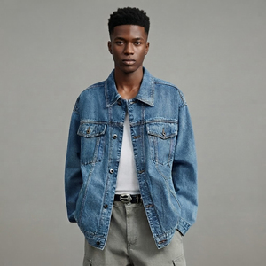 <b>Top</b> Trending Fully Vintage Denim Jacket for men's Winter casual wear Custom Chenille Embroidered Logo Windproof man jacket - Product Image 1