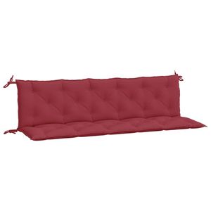 Ensemble de 2 coussins de banc d'extérieur en tissu Oxford rouge vin, coussin de banc de jardin en fibres creuses - Product Image 5