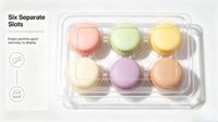 Boîtes à pâtisserie jetables transparentes à 6 compartiments avec couvercles à pression, barquettes en plastique de qualité alimentaire pour la présentation de petits desserts cuits