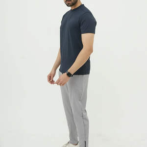 Camiseta Deportiva Azul Marino para Hombre, Cuello Redondo, Manga Corta, para Gimnasio, Entrenamiento, Fitness - Product Image 3