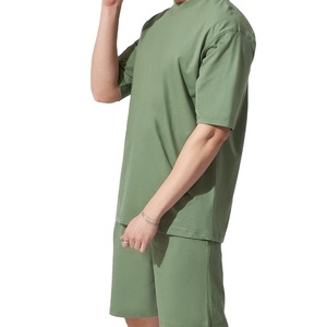 T-shirt en coton éponge surdimensionné pour homme, tendance, avec logo personnalisé, couleur unie, haute qualité, respirant, séchage rapide, manches courtes, 250g, coupe ample - Product Image 5