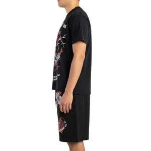 Ensemble court pour homme, streetwear, 2 pièces, t-shirt graphique et short, coton lourd, survêtement oversize, tenue gothique personnalisée - Product Image 2