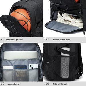 Sacs de basketball en nylon 1680D avec fermeture éclair, légers, personnalisables, design unique, 50-70L, vente chaude, prix bas - Product Image 5