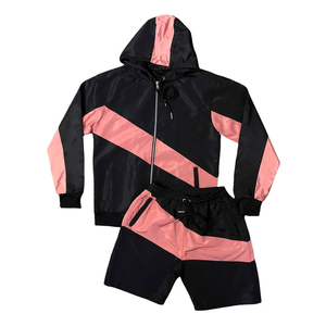 Trajes Deportivos Cortavientos de Nailon Personalizables Unisex con Cremallera, Bloques de Color Sólido, Casuales, Ligeros, Antibacterianos 2 en 1 - Product Image 1