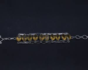 Heated Citrine German <b>Silver</b> Adjustable <b>Bracelet</b> Natural Citrine Gemstone <b>Cuff</b> Handmade Fashion Jewelry - Product Image 1