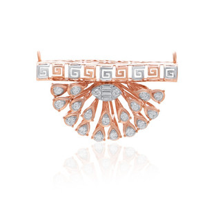 Conjunto de mangalsutra de diamantes talla pera al por mayor, joyería de oro Zota, colgante y pendientes de lujo para mujer, joyería de aniversario. - Product Image 2