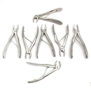 Ensemble de forceps d'extraction dentaire pédiatrique AHI Professional, acier inoxydable, poignée ergonomique manuelle, chirurgie dentaire pour enfants - Product Image 1